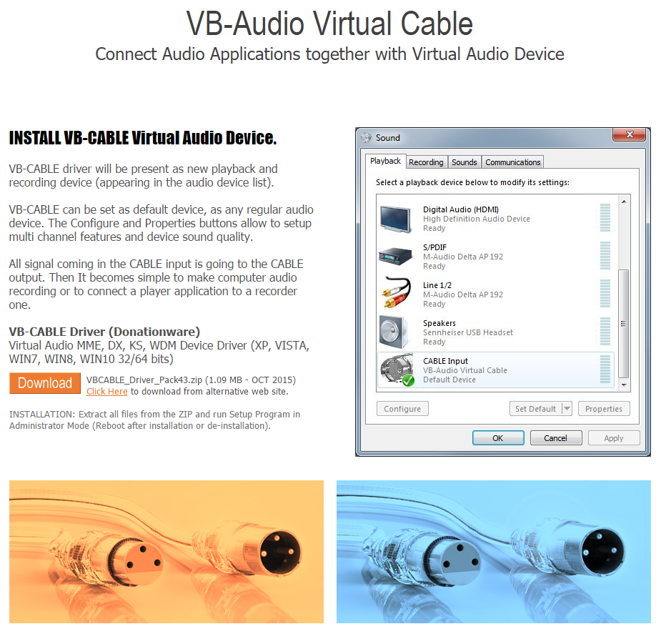 vb virtual audio cable